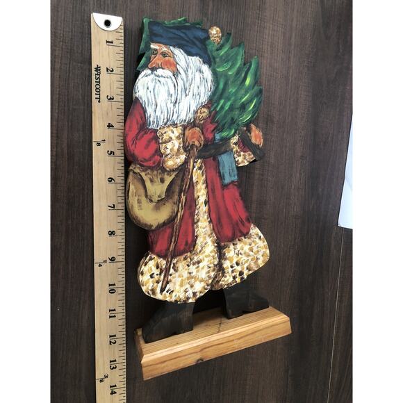 Signed & Numbered Santa Claus Hand painted Wood Folk Art Primitive Christmas VTG - Picture 5 of 5